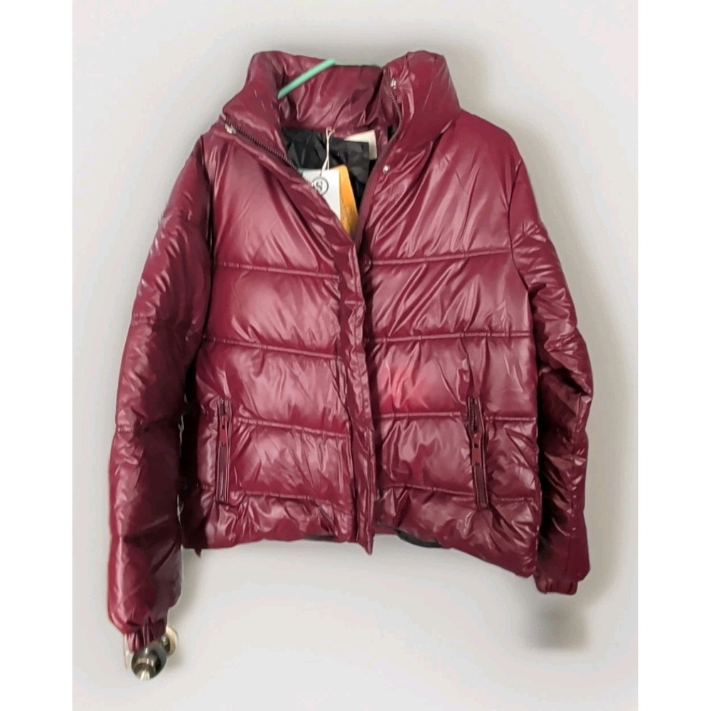 Crissrexo Maroon Faux Puffed Padded Jacket‎ Zipped Pockets SZ Small